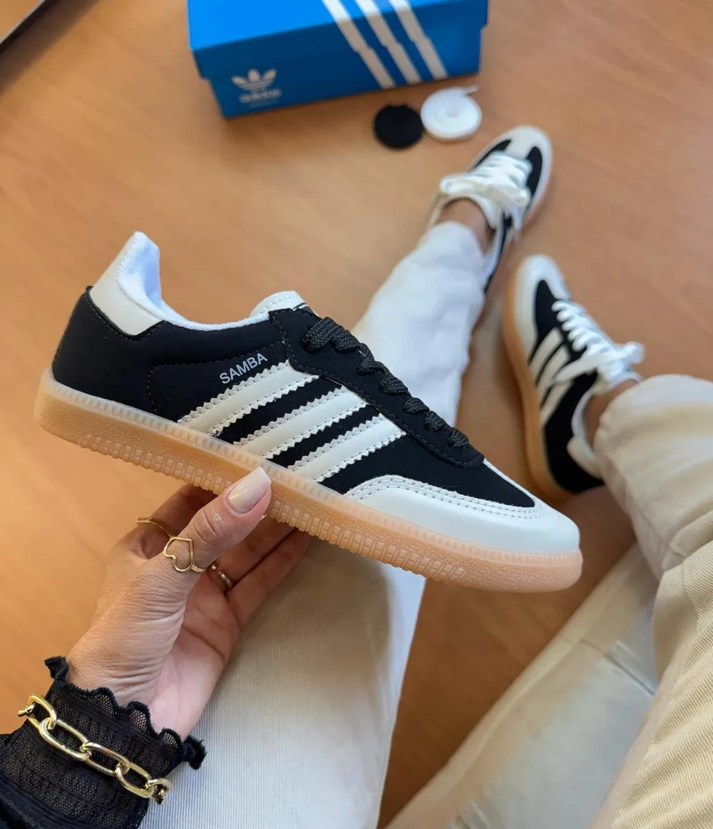 Tênis Adidas Samba Sintético Feminino Preto/Off — foto 1
