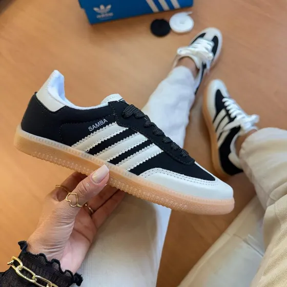 Tênis Adidas Samba Sintético Feminino Preto/Off