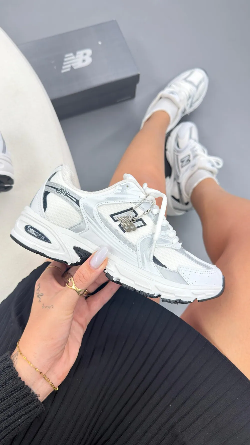 Tênis New balance 530 sintético Branco/Marinho — foto 4