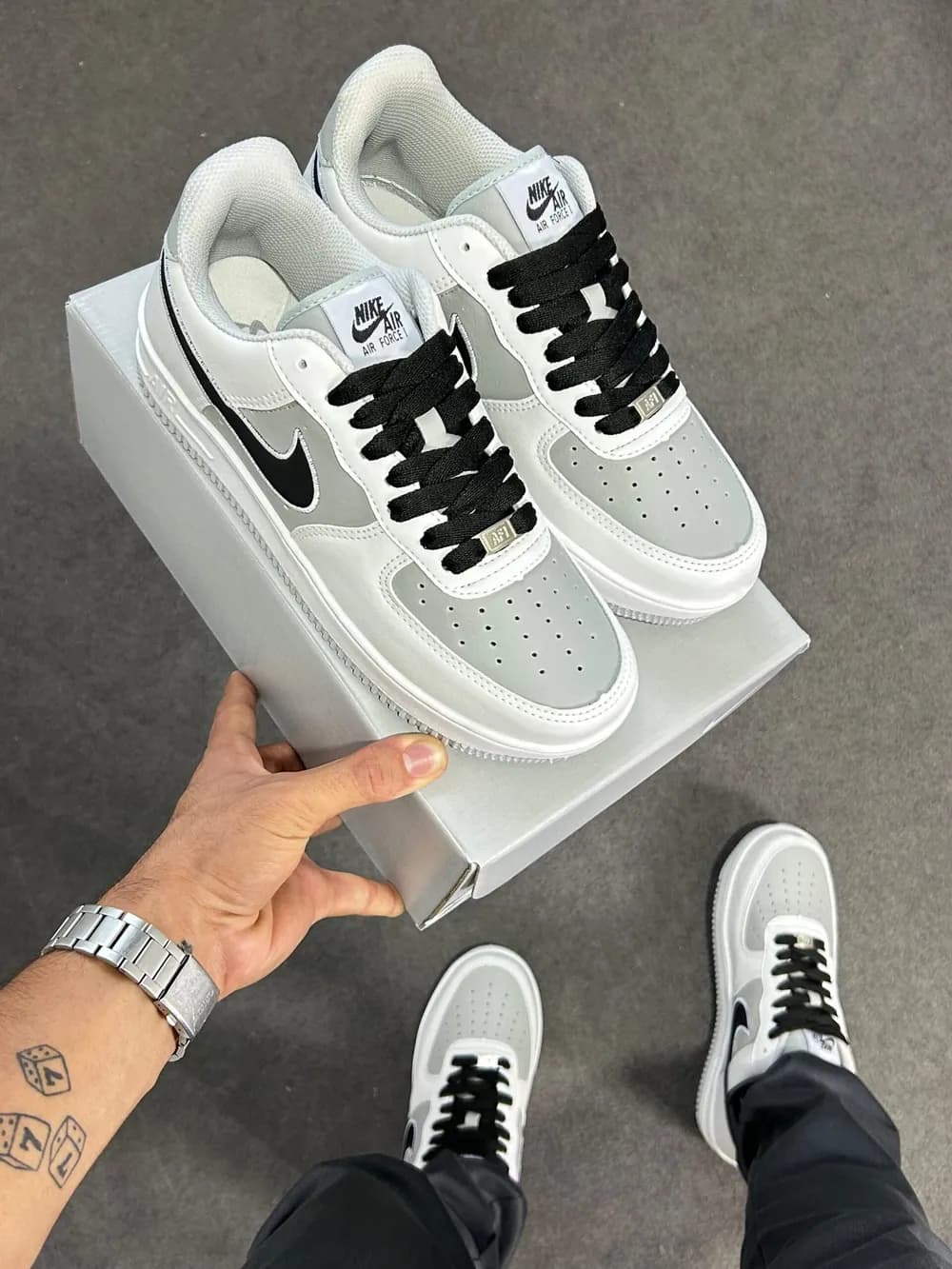 Tênis Nike Air Force F1 Branco/cinza/preto — foto 1