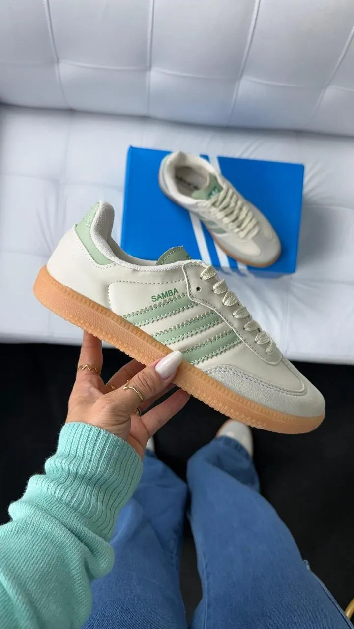Tênis Adidas Samba Sintético Feminino Off/menta — foto 1