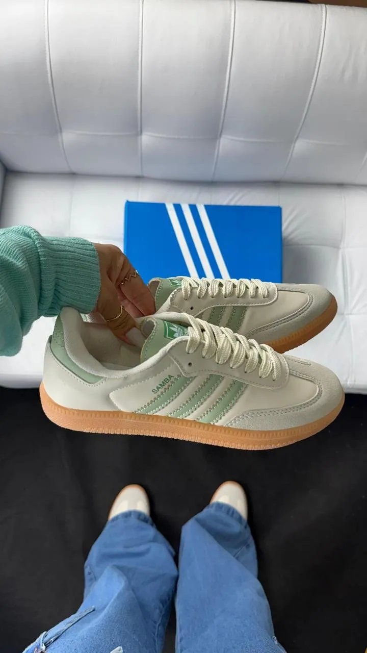 Tênis Adidas Samba Sintético Feminino Off/menta — foto 2