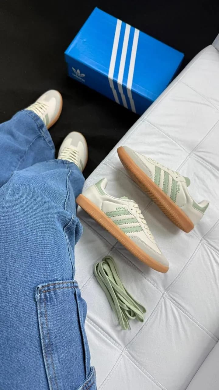 Tênis Adidas Samba Sintético Feminino Off/menta — foto 4