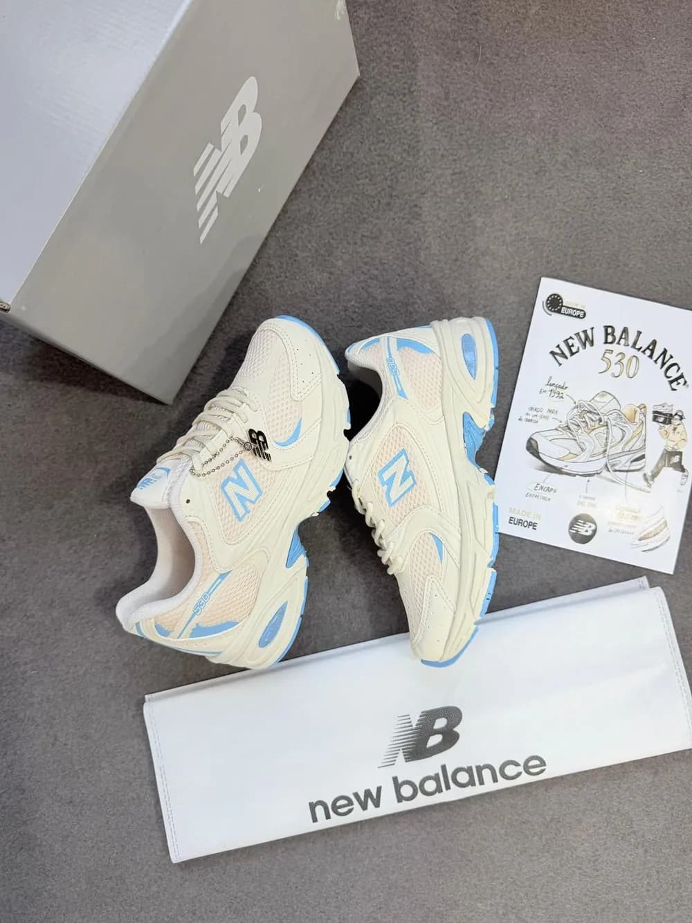Tênis New balance 530 sintético Off/ Azul — foto 2