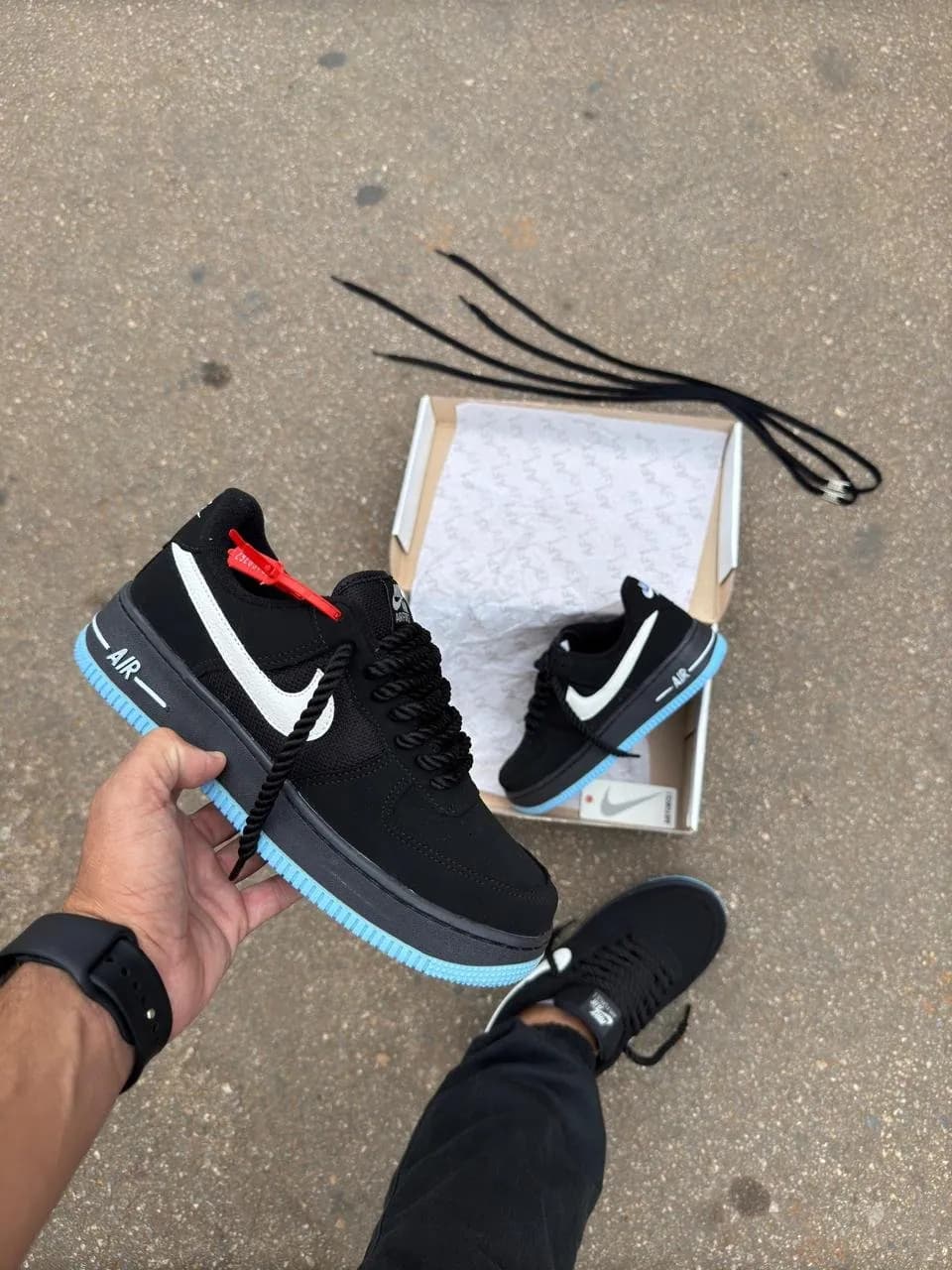 Tênis Nike Air Force Have Preto Celeste — foto 5