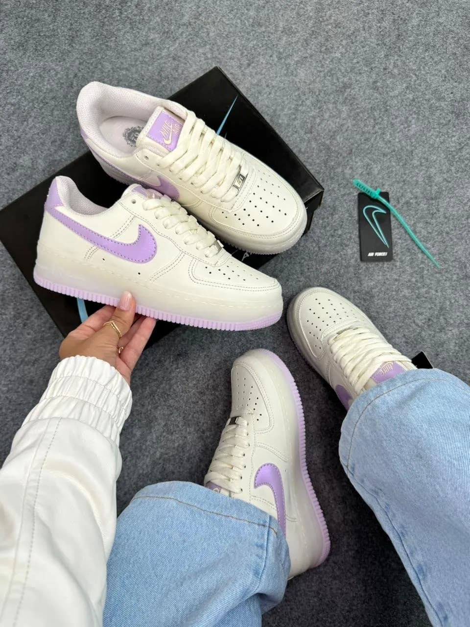 Tênis Nike Air Force Perola / Lilás — foto 1