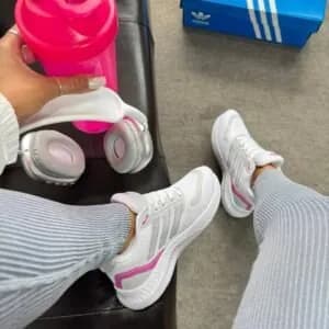 Tênis Run Falcon Branco/Rosa — foto 3