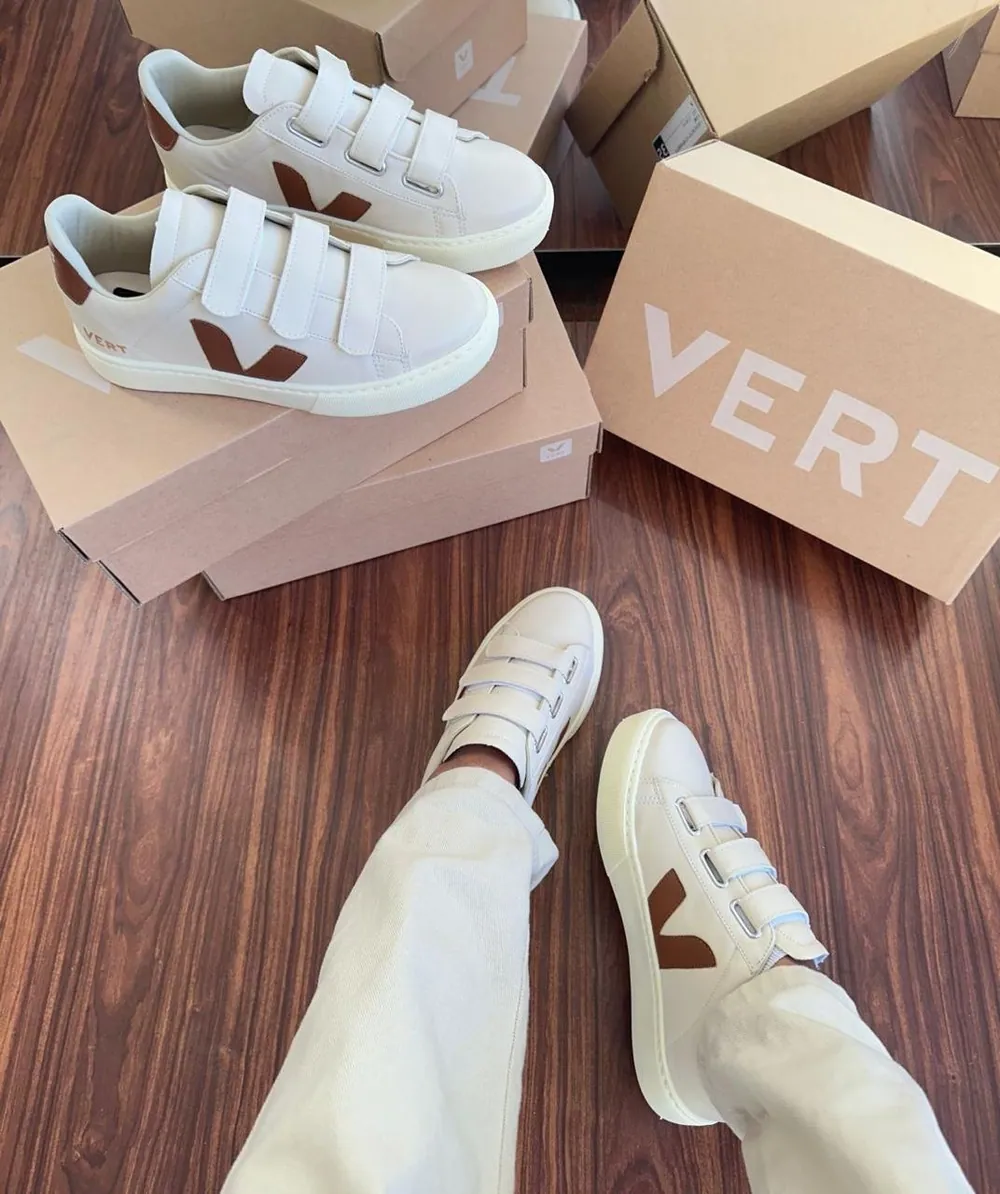 Tênis Vert Velcro Feminino Angelical/Caramelo — foto 3
